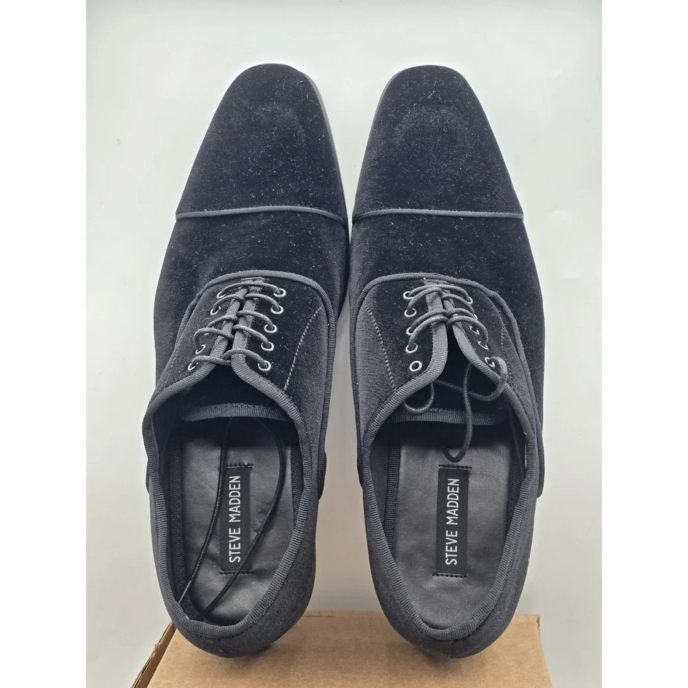 Steve Madden Men's Braham Velvet Oxford Loafer -‎ Black - Size 13M - Excellent